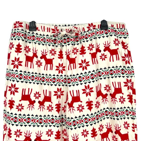 Hanna Andersson Dear Deer Reindeer Organic Cotton Pajamas Red White Size Large - Picture 7 of 13